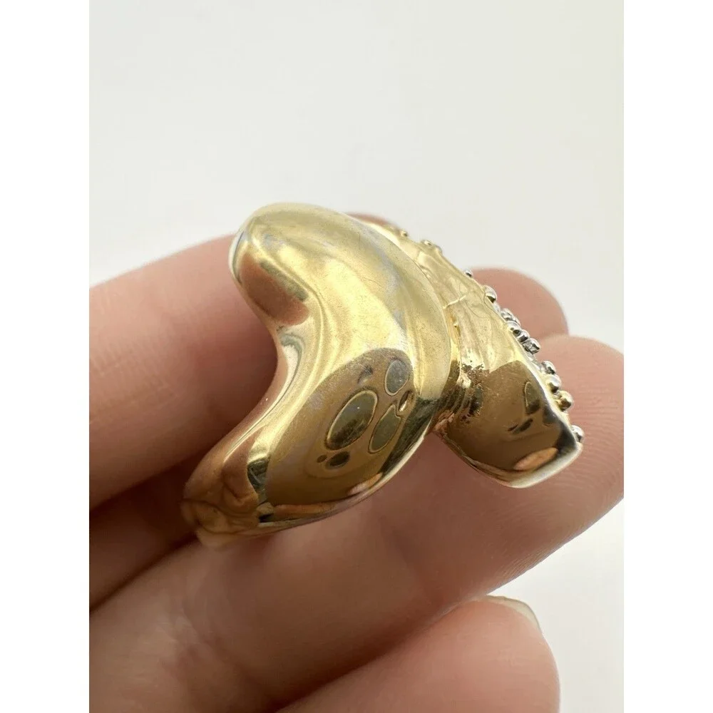 Espo Vintage 14k Gold Electroplated Rhinestone Cocktail Ring Size 6.75
